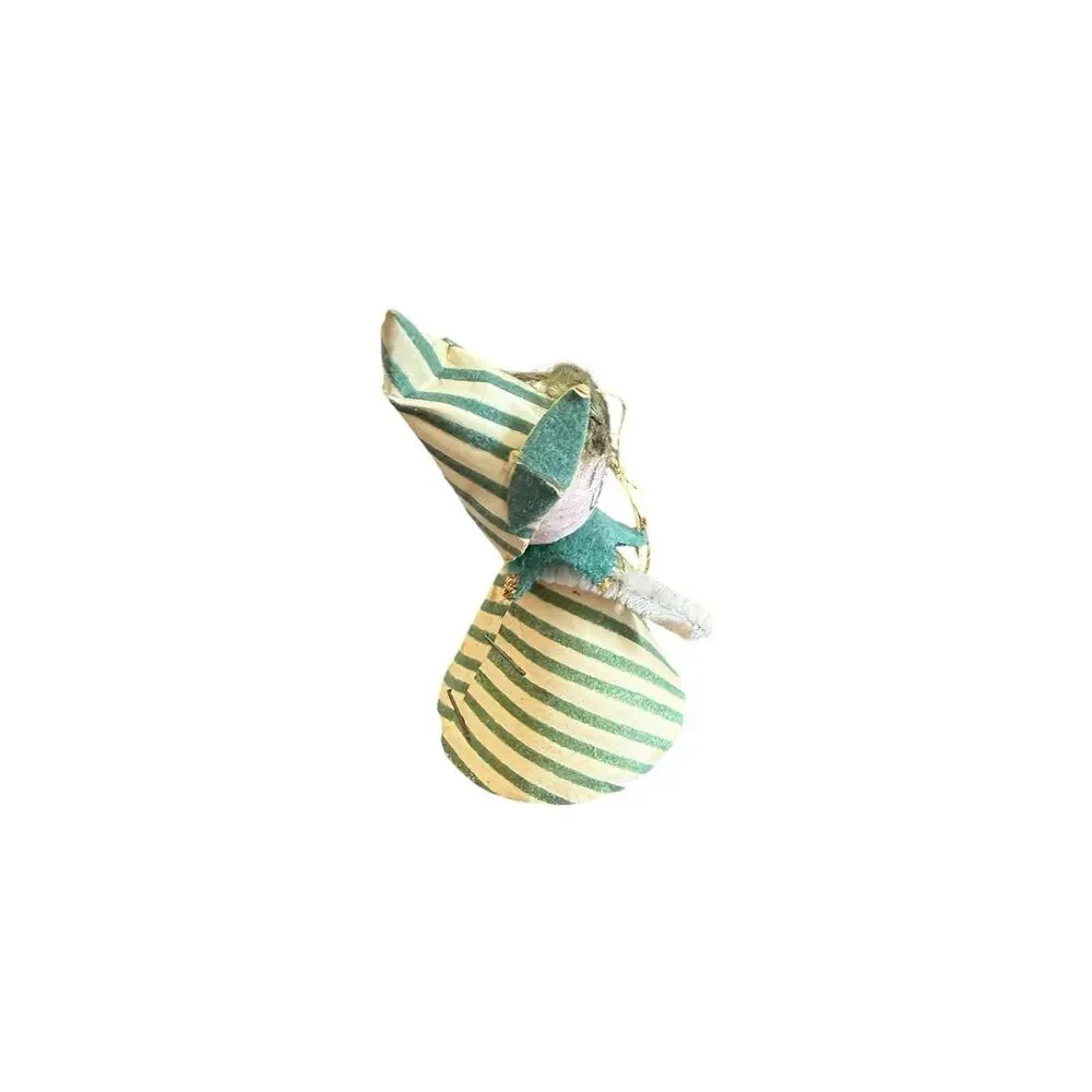 Pixie Elf Ornament Foil Instrument Spun Cotton 50s Japan Kitschy Striped READ